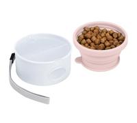 Generico Travel Dog Bowl, Folding Silicone Pet Dish, Portable Pet Food Bowl, Dog Water Bowl, Pet Treat Storage Bowl, Dog Bowl with Poop Bag Holder, Dog Food Dish,