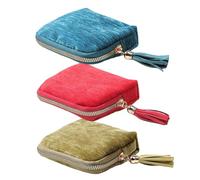 Genérico Travel Jewelry Case, Portable Mini Jewelry Travel Pouch with Tassel Zipper, for Bangle, Bracelets, Large Earrings, Beaded necklace (3Pcs A)