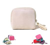 Genérico Travel Jewelry Case, Soft Portable Organizer with 5 Compartments, Mini Portable Jewelries Travels Boxes, Small Foldable Organizers Pouch, Safeguards Jewelry from Scratches (Off-white)