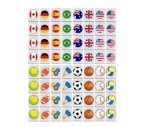 Genérico Travel Mahjong - Portable Tile Game Set Flag Pattern | Compact Storage Case Classic Strategy Board Game for Family Party, Entertainment, Picnic, Beach Seaside, Outdoor Fun Set