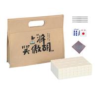 Genérico Travel Mahjong Set, Small Chinese Mahjong Pieces, Family Mahjongs Board Game with Tablecloth, Carrying Bag, Dice, Tile Ruler for Leisure Time Fun