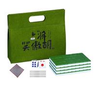 Genérico Travel Mahjong Set, Small Chinese Mahjong Pieces, Family Mahjongs Board Game with Tablecloth, Carrying Bag, Dice, Tile Ruler for Leisure Time Fun