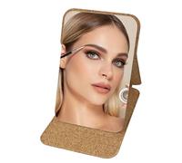 Genérico Travel Makeup Mirror, Portable Coffee Grounds-Inspired Compact Mirror, Beauty Tool Accessories for Bathroom, Wedding, Airplane, Women, Girls, Backpack, Barber, SPA, Camping, and Daily Use