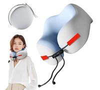 Genérico Travel Neck Pillow, Adults Sleeper Cushion, Breathable Support Pad, Adjustable Rope Design, Soft Ergonomic Shape, Ideal for Bed Recliner Chair Nursing Work Backpacking Hiking Camping Travel