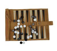 Genérico Travel Size Backgammon Game - Leather Portable Strategy Board Game Set 34x26cm Foldable Classic Tabletop Ģame | Compact Backgammon Travel Set for Adults Kids Family Trips