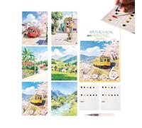 Genérico Travel Watercolor Set | 12 Colors Professional Workbook with Pen - Watercolor Crafts Supplies,for Home Studio School College Travel Trip Car Desktop Outside Pottery Mural Sketching