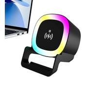 Genérico Travel Wireless Speaker - 10x10x7cm Music Playing Device with Wireless Charging Station for Bedroom, Office, Living Room, Study, Kitchen, Dorm, Bedside, Nightstand, Workshop