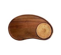 Generico Tray for Coffee Table - 11.22 Inch Wooden Serving Board | Portable Decorative Breakfast Tray, Lightweight Snack Platter for Living Room, Patio Cafe, Afternoon Tea and Party Serving