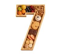 Genérico Trays For Serving Food - 30x20x1.5cm Number Wooden Display | Multi-Purpose Serving Board Decorative Platter,for Cheese Snack Candy Chocolate Cake Dessert Home Bar Birthday Party Holiday