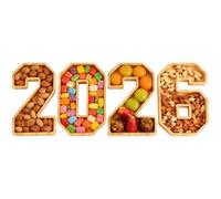 Genérico Trays For Serving Food, Serving Tray, Charcuterie Board Box Food Plate, 2026 New Year Numbers Platter, Charcuterie Tray Table Decorations For Fruit Cake Donuts Bread Candy Cheese Dessert