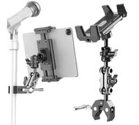 Genérico Treadmill Tablet Holder Mount - Handlebar Tablet Clamp Mount, Adjustable Microphone Stand For Home Workout Indoor Cycling Video Calling Reading News Stroller Gym Treadmill