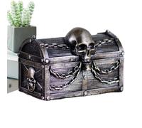 Genérico Treasure Box | Handmade Decorative Wood B0x | Multifunction Wooden Treasures Chest Pirate Party Collection for Resin Storage, Decorating, Children's Birthday