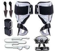 Genérico Tree Climbing Spikes,Portable Tree Spikes for Climbing,Picos para Escalar Arboles,with Cowhide Straps and Thickened Integrated Steel Plate,Not Easy to Break,Height Adjustable (High-End)