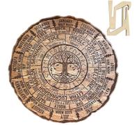 Genérico Tree of Life Wheel of The Year Wood Sign,Solid Round Wooden Pagan Witch Calendar Plaque,Handcrafted Wall Decor for Wiccan Altar & Nature Spirituality