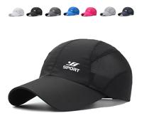 Genérico TrekAir Sport Cap, Breathable Quick-Dry Mesh Hat, Lightweight Sun Protection, Adjustable Strap for Outdoor (Black)