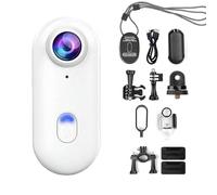 Genérico Treklon 4s Body Camera, Thumb Sized Wearable Action Camera, Premium Portable Camcorder Mount Anywhere, for Pet Walking, Work, Travel, Cycling, Diving, Skiing (White)