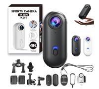 Genérico Treklon POV Camera, 2025 New Treklon Body Camera, Stallionframes 4K Thumb Action Cameras, with Magnetic Clip, Waterproof Case and Bracket, for Cycling, Diving,Travel, Fishing (Black,4k)