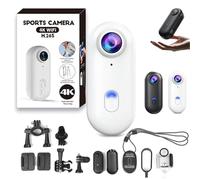 Genérico Treklon POV Camera, 2025 New Treklon Body Camera, Stallionframes 4K Thumb Action Cameras, with Magnetic Clip, Waterproof Case and Bracket, for Cycling, Diving,Travel, Fishing (White,4k)