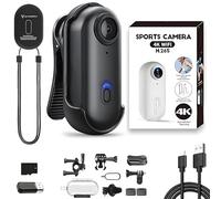 Genérico Treklon POV Camera, Treklon Body Camera, HD 1080p/4k Pocket Action CAM, 170° Wide Angle, for Cycling, Diving, Pet (Black 4k,64G)