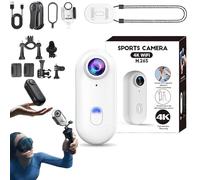 Genérico Treklon - Treklon Body Camera, 2025 New POV Camera, Stallionframes 4K Thumb Action Cameras, 170° Wide Angle with Audio and Video Recording Wearable for Cycling, Diving, Ski (White)