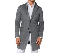 Genérico Trench Coat Hombre Chaqueta Anorak Larga Hombre Abrigo Casual Cuello Solapa Múltiples Bolsillos Exterior Ligera Cómoda Resistente Impermeable Diario Urbano Moda Básica (Gris, L) 14