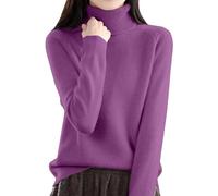 Genérico Trench de Piel Mujer para Mujer en Otoño e Invierno, Suelto y Grueso, compuesto por un top de manga larga y una capa interior. Soplador (Purple, L)