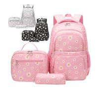 Genérico Trendy Bookbag Package - High School Backpack Set for Boys Girls Pupils | Nylon and Polyester with Multi Color Options, Includes Lunch Tote and Pencil Box, Perfect for Study