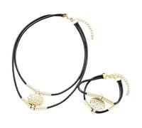 Generico Trendy Jewelry Set - Double Layer Wax Rope Chain, Adjustable Length with Lobster Clasp, Waterproof Braids Cord, Boho Aesthetic, For Party Wedding Prom Casual Formal Outdoor Travel