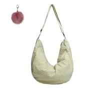 Genérico Trendy Waffle Bag for Women, Large Capacity Lazy Casual Tote, Everyday Slouchy Minimalist Soft Canvas Shoulder Crossbody