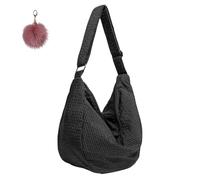 Genérico Trendy Waffle Bag for Women, Large Capacity Lazy Casual Tote, Everyday Slouchy Minimalist Soft Canvas Shoulder Crossbody