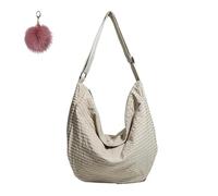 Genérico Trendy Waffle Bag for Women, Large Capacity Lazy Casual Tote, Everyday Slouchy Minimalist Soft Canvas Shoulder Crossbody