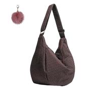 Genérico Trendy Waffle Bag for Women, Large Capacity Lazy Casual Tote, Everyday Slouchy Minimalist Soft Canvas Shoulder Crossbody