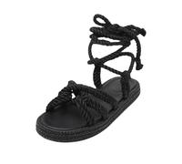 Genérico trenzado sandalias mujeres zapatos de playa planos bohemia clip toe herringbone flip flops sandalias romanas con cordones antideslizantes transpirables sandalias alpargatas planas mujer playa