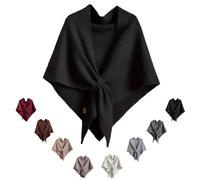 Genérico Triangle Shawls Scarf,Soft Open Front Poncho Sweater (black)