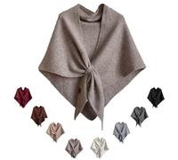 Genérico Triangle Shawls Scarf,Soft Open Front Poncho Sweater (brown)