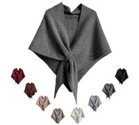 Genérico Triangle Shawls Scarf,Soft Open Front Poncho Sweater (dark gray)