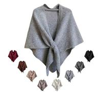 Genérico Triangle Shawls Scarf,Soft Open Front Poncho Sweater (light gray)