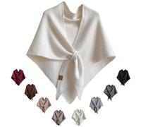 Genérico Triangle Shawls Scarf,Soft Open Front Poncho Sweater (white)