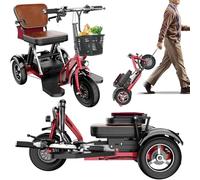 Genérico Triciclo Eléctrico para Adultos Plegable De 3 Ruedas con Asiento para Pasajero Autonomía Extendida De 45 Km Viene con Batería Cargador Y Cesta De Almacenami,001,The Second Type