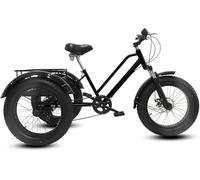 Genérico Triciclo For Adultos con Llantas Anchas Y Canasta, Bicicleta De Paseo 20", 3 Ruedas, 7 Velocidades, Cuadro Acero Al Carbono, Ideal For Ejercicio, Unisex(A)