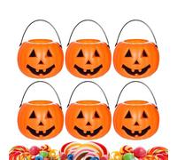 Genérico Trick Or Treat Bucket - 6 Halloween Jars | Set of 6 Ghost & ’Lantern Candy Holders, Portable Storage Buckets For Halloween, Fall Holiday Parties, Kids, Family, School, Birthday & Event Fun