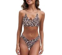 Genérico Trikinis Mujer Braga Bikini BrasileñO Mujer Bronceado a través del Traje de baño Mujeres bronceadas a través del Bikini El Secreto para un Bronceado BañAdor Push-Up con (Khaki, XS)