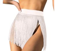 Genérico Trikinis Mujer Braga Bikini BrasileñO Mujer New Swimsuit Solid Color Fringe Beach Skirt Bikini Swimsuit Skirt For Women BañAdor Push-Up con Relleno Traje De BañO Familiar (White, M)