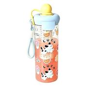 Genérico Trinkbecher - 650ml Mit Teesieb Cartoon Wasserflasche | Auslaufsicherer Becher With Strohhalm Trageseil PC PP Silikon Reise Schule Büro Fitness Küche Party Wiederverwendbar Getränk Nutzung