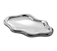 Genérico Trinket dish, Bandeja de Placa Para Joyas, Bandeja de Cerámica, Pequeña Para Llaves, Decoración Para Pasillo,Mesa, Regalo de Cumpleaños Para Mujeres (Gran nube plateada)