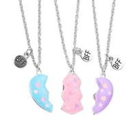 Genérico Triple Friendship Necklace - Magnetic Heart Charm, Matching Pendant, Cute Relationship Ornament | Family Connection, School Companion, Exchange, Special Occasion, Casual Styling