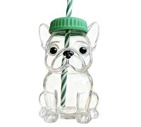 Genérico Triple Sip Mug - Leakproof Straw Cup for Travel | with Silicone Lid, Cute Dog Design, Reusable Drinking Tumbler for Kids Adults School Beverages