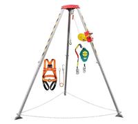 Genérico Trípode de Rescate de Alta Resistencia. Sistema de elevación de Rescate de Alta Resistencia: trípode para Bomberos para Espacios confinados. Capacidad de 2600 LB. Equipo de cabrestante de em