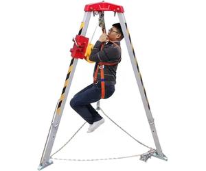 Genérico Trípode de Rescate de Alta Resistencia. Trípode Ajustable para Espacios confinados. Kit con arnés de Seguridad de aleación de Aluminio de Alta Resistencia y cabrestante de 2600 Libras. Ideal