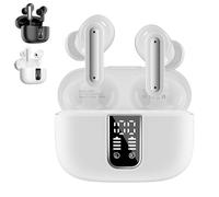 Genérico True Wireless Earbuds, with Noise Cancellation and Charging Case, in Ear Earphones, with Noise Cancelling Mic, Bluetooth LED Display (White)